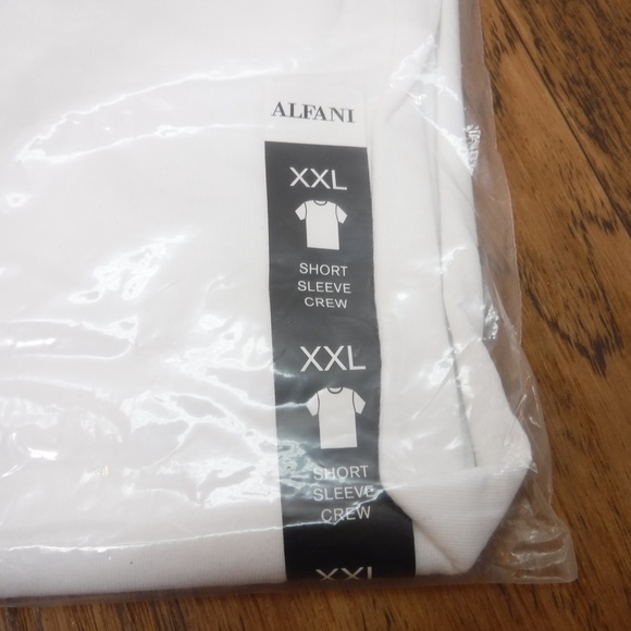Lots of 2 ALFANI White Color Crewneck Short Sleeve T-Shirt~ - Picture 2 of 2